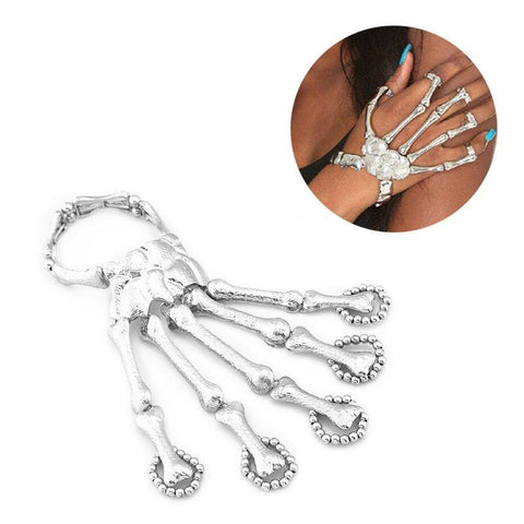 Props Gift Fun night party
 Party Punk Finger Bracelet Gothic Skull Skeleton Bone Hand Finger Bracelet