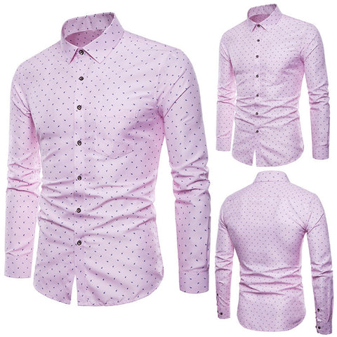 Men Cotton Polka Dot Full Sleeve Regular Shirts