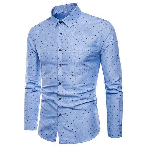 Men Cotton Polka Dot Full Sleeve Regular Shirts