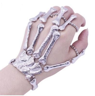 Props Gift Fun night party
 Party Punk Finger Bracelet Gothic Skull Skeleton Bone Hand Finger Bracelet - THE PLACE TO BE !!