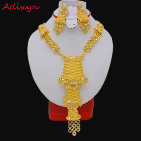 60cm/23.6inch Necklace/Earrings Beautiful Jewelry Sets For Women Gold Color Arab/Ethiopian Jewelry Luxury Wedding Gifts - THE PLACE TO BE !!