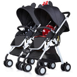 Fast shipping! Twin baby strollers ultra light portable can sit and lie detachable folding double pram can be on plane umbrellas - THE PLACE TO BE !!
