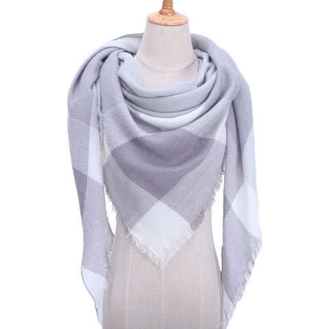 Designer 2019 knitted spring winter women scarf plaid warm cashmere scarves shawls luxury brand neck bandana  pashmina lady wrap