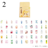 50Pcs Cute Plant Stationery Stickers Kawaii Drink Stickers Paper Adhesive Stickers For Kids DIY Scrapbooking Diary Photos Albums