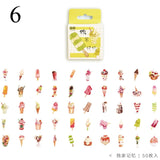 50Pcs Cute Plant Stationery Stickers Kawaii Drink Stickers Paper Adhesive Stickers For Kids DIY Scrapbooking Diary Photos Albums