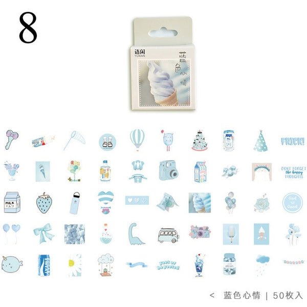 50Pcs Cute Plant Stationery Stickers Kawaii Drink Stickers Paper Adhesive Stickers For Kids DIY Scrapbooking Diary Photos Albums