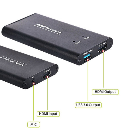 KuWFi USB3.0 HDMI 4K60Hz Video Capture HDMI to USB Video Capture Card Dongle Game Streaming Live Stream Broadcast with MICinput