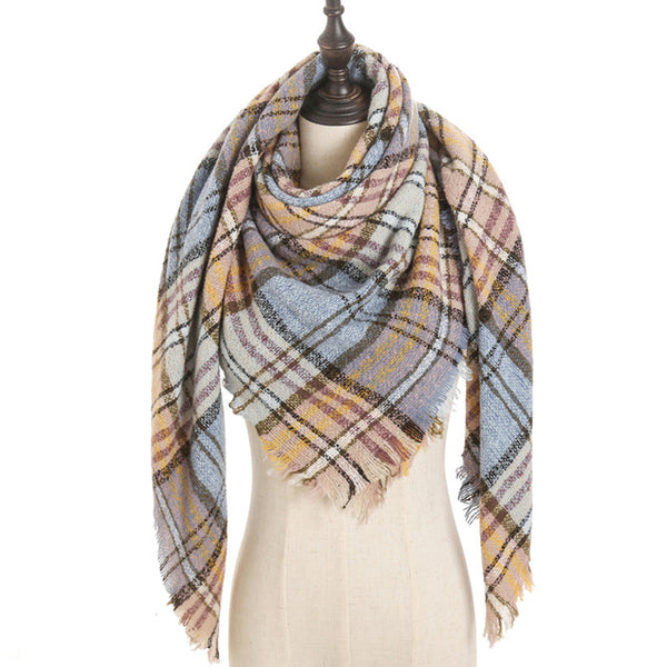 2019 new designer brand women cashmere scarf triangle winter scarves lady shawls and wraps knit blanket neck striped foulard