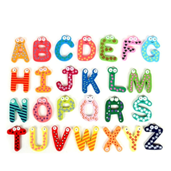 1Set Wooden Refrigerator Magnet Fridge Stickers Animal Cartoon Alphabet Numbers Colorful Kids Toys for Children Baby Educational