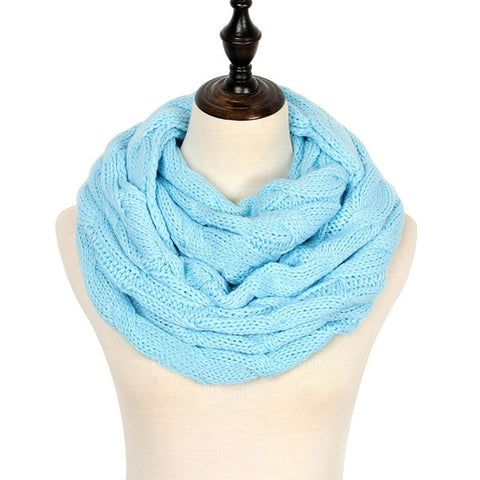 2019 Knitted Cable Ring Scarf Women Soft Winter Infinity Scarves Cashmere Neck Circle Scarf Luxury Brand Ladies Warm Snood Scarf