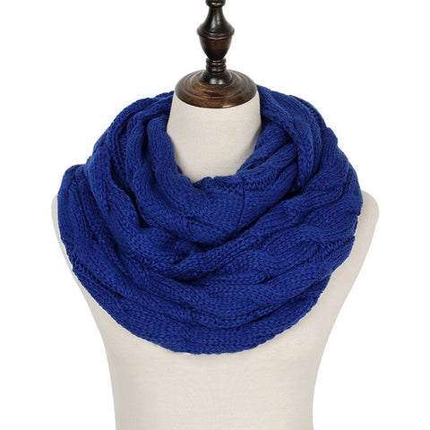 2019 Knitted Cable Ring Scarf Women Soft Winter Infinity Scarves Cashmere Neck Circle Scarf Luxury Brand Ladies Warm Snood Scarf