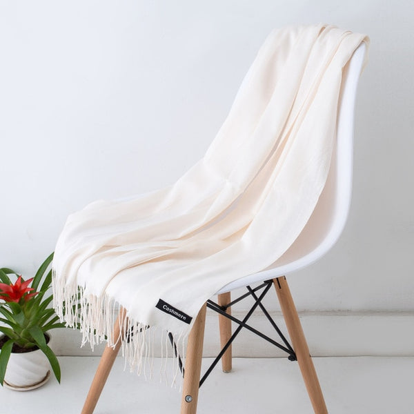 2019 New Luxury Brand Women Cashmere Solid Beach Scarf Spring /Summer Thin Pashmina Shawls and Wrap Female Foulard Hijab Stoles