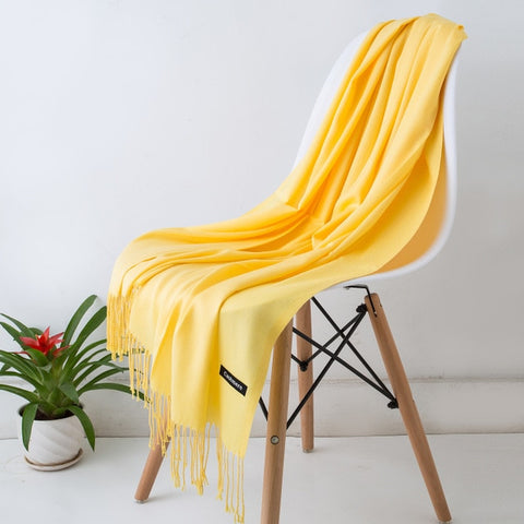 2019 New Luxury Brand Women Cashmere Solid Beach Scarf Spring /Summer Thin Pashmina Shawls and Wrap Female Foulard Hijab Stoles