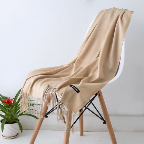 2019 New Luxury Brand Women Cashmere Solid Beach Scarf Spring /Summer Thin Pashmina Shawls and Wrap Female Foulard Hijab Stoles