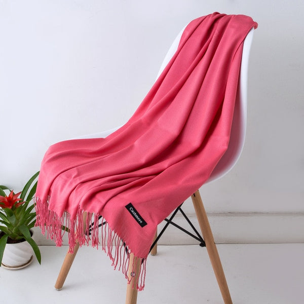 2019 New Luxury Brand Women Cashmere Solid Beach Scarf Spring /Summer Thin Pashmina Shawls and Wrap Female Foulard Hijab Stoles