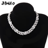JINAO 16mm&20mm Miami New Box Clasp Cuban Link Chain Gold Silver Necklace Iced Out Cubic Zirconia Bling Hip hop for Men Jewelry - THE PLACE TO BE !!