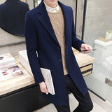 2019 New Winter Woolen Coat Men Leisure Long Sections Woolen Coats Mens Pure Color Casual Fashion Jackets / Casual Men Overcoat - THE PLACE TO BE !!