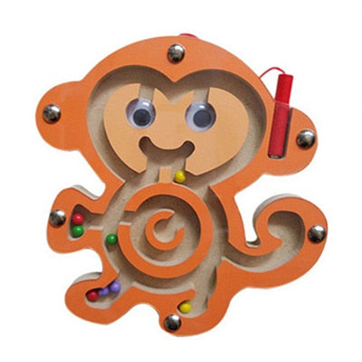 Baby Wooden Toys Maze Game toy Monterey Shuttle Early Learning Magnetic Puzzle Snail Monkey Labyrinth For Baby toys 0-12months