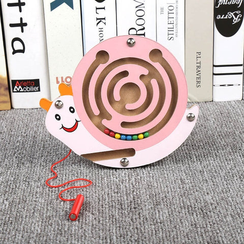 Baby Wooden Toys Maze Game toy Monterey Shuttle Early Learning Magnetic Puzzle Snail Monkey Labyrinth For Baby toys 0-12months