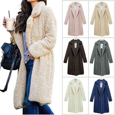 Hot Women Lady Top Coat Long Sleeve Warm Lapel Fashion Medium Length Solid Color For Winter CGU 88 - THE PLACE TO BE !!