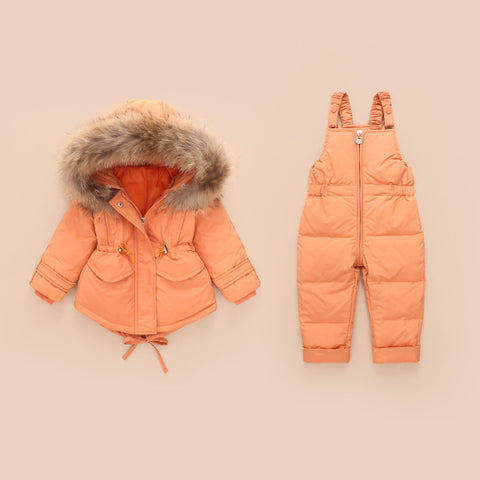 2019 Winter Jacket Kids Overalls for Girls Boys Kids Snowsuit Baby Boy Girl Coat Down Jackets Toddler New Year Clothing Set