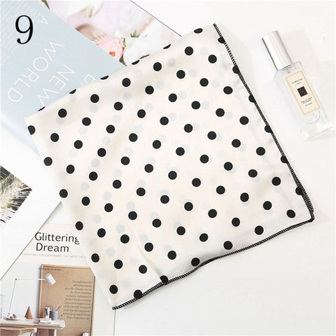 50*50cm Satin Silk Scarf Fashion Women Neck Scarf Print Square Flight Attendants Handkerchief Rings Lady Hair Scarf