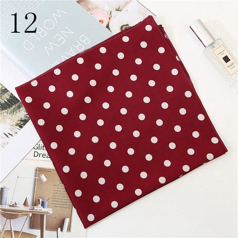 50*50cm Satin Silk Scarf Fashion Women Neck Scarf Print Square Flight Attendants Handkerchief Rings Lady Hair Scarf