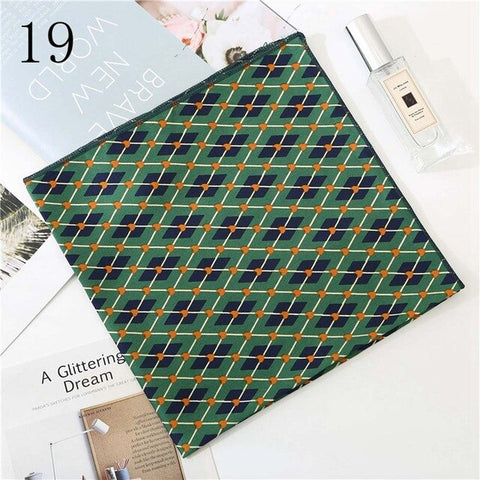 50*50cm Satin Silk Scarf Fashion Women Neck Scarf Print Square Flight Attendants Handkerchief Rings Lady Hair Scarf