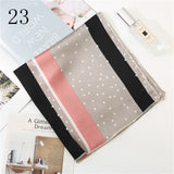 50*50cm Satin Silk Scarf Fashion Women Neck Scarf Print Square Flight Attendants Handkerchief Rings Lady Hair Scarf - THE PLACE TO BE !!