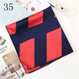 50*50cm Satin Silk Scarf Fashion Women Neck Scarf Print Square Flight Attendants Handkerchief Rings Lady Hair Scarf - THE PLACE TO BE !!