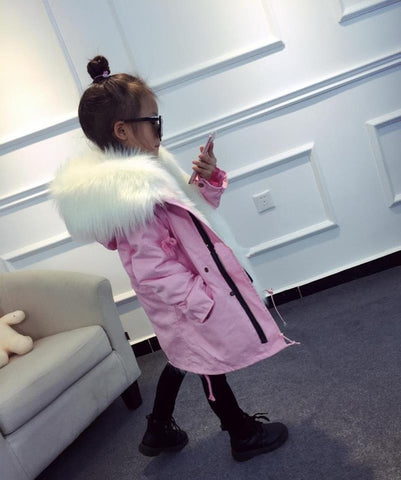 Cold Russian Winter Girls Jackets 2019 Boys Coat Hooded Faux Fur Children Parkas Casual Thicken Warm Baby Kids Clothes Outerwear