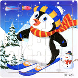 Wooden Puzzles Toys 20Pcs Kids Joy Superior Quality Puzzle Wood Cartoon Animals Jigsaw Puzzles Educational Toys For Children