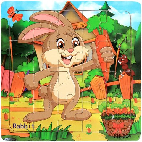 Wooden Puzzles Toys 20Pcs Kids Joy Superior Quality Puzzle Wood Cartoon Animals Jigsaw Puzzles Educational Toys For Children