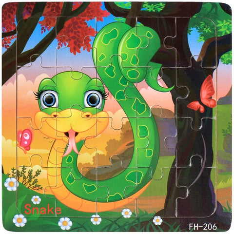 Wooden Puzzles Toys 20Pcs Kids Joy Superior Quality Puzzle Wood Cartoon Animals Jigsaw Puzzles Educational Toys For Children