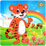 Wooden Puzzles Toys 20Pcs Kids Joy Superior Quality Puzzle Wood Cartoon Animals Jigsaw Puzzles Educational Toys For Children