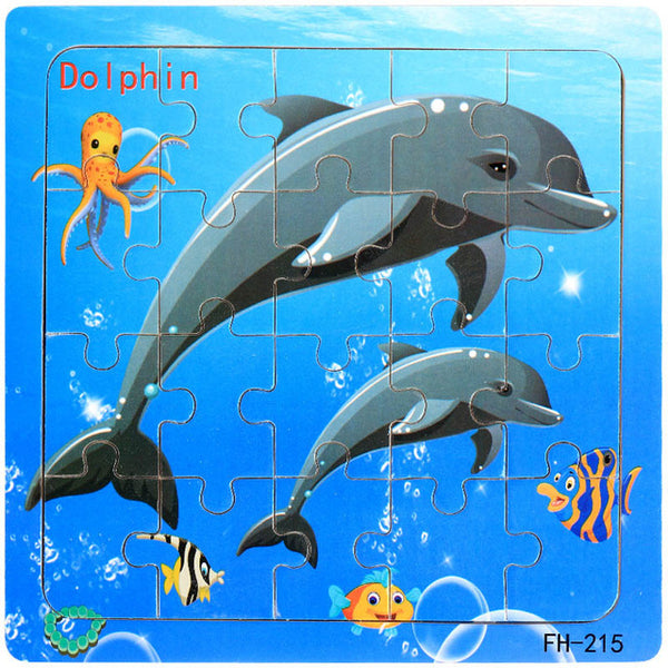 Wooden Puzzles Toys 20Pcs Kids Joy Superior Quality Puzzle Wood Cartoon Animals Jigsaw Puzzles Educational Toys For Children