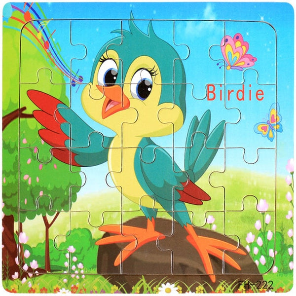 Wooden Puzzles Toys 20Pcs Kids Joy Superior Quality Puzzle Wood Cartoon Animals Jigsaw Puzzles Educational Toys For Children