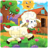 Wooden Puzzles Toys 20Pcs Kids Joy Superior Quality Puzzle Wood Cartoon Animals Jigsaw Puzzles Educational Toys For Children