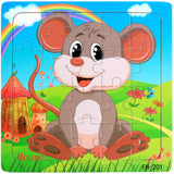 Wooden Puzzles Toys 20Pcs Kids Joy Superior Quality Puzzle Wood Cartoon Animals Jigsaw Puzzles Educational Toys For Children