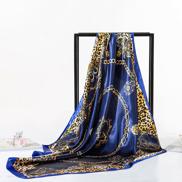 Fashion Shawl Scarf For Women Print Silk Satin Hijab Scarfs Female 90cm*90cm Luxury Brand Square Shawls Scarves For Ladies 2019