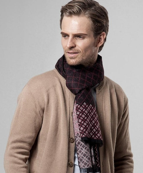 [Peacesky]2019 New Brand Winter Men's Plaid Cashmere Scarf Men Scarves Free Shipping YH101