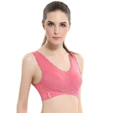M-3XL Women Underwear Sexy Lingerie Lace Solid Color Cross Side Buckle Wireless Push up Breathable Sleep Sports Bra - THE PLACE TO BE !!