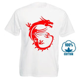 Msi Dragon Gaming Black Tee Size S 3Xl Men'S Cotton T Shirt - THE PLACE TO BE !!
