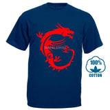 Msi Dragon Gaming Black Tee Size S 3Xl Men'S Cotton T Shirt - THE PLACE TO BE !!