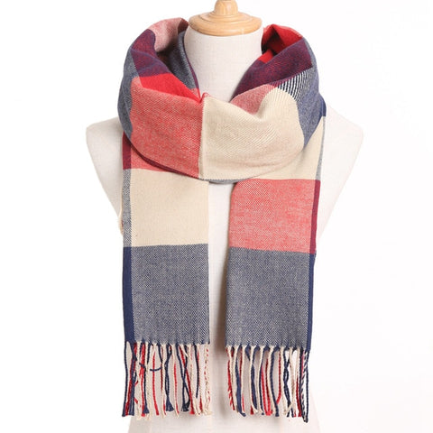 [VIANOSI] 2019 Plaid Winter Scarf Women Warm Foulard Solid Scarves Fashion Casual Scarfs Cashmere Bufandas Hombre