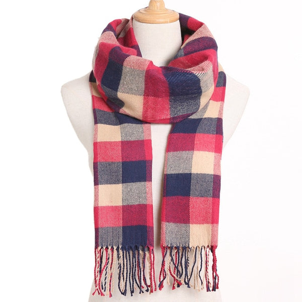 [VIANOSI] 2019 Plaid Winter Scarf Women Warm Foulard Solid Scarves Fashion Casual Scarfs Cashmere Bufandas Hombre