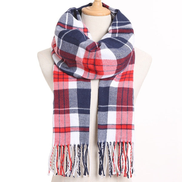 [VIANOSI] 2019 Plaid Winter Scarf Women Warm Foulard Solid Scarves Fashion Casual Scarfs Cashmere Bufandas Hombre