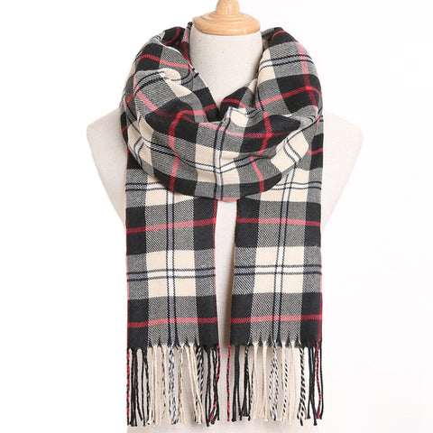 [VIANOSI] 2019 Plaid Winter Scarf Women Warm Foulard Solid Scarves Fashion Casual Scarfs Cashmere Bufandas Hombre
