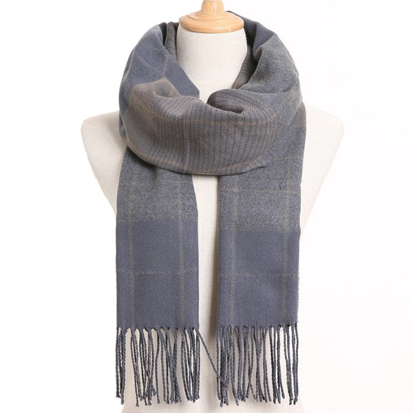 [VIANOSI] 2019 Plaid Winter Scarf Women Warm Foulard Solid Scarves Fashion Casual Scarfs Cashmere Bufandas Hombre