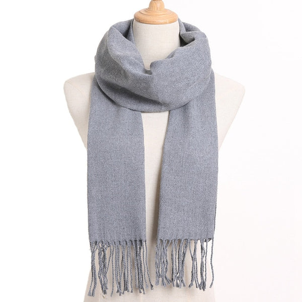 [VIANOSI] 2019 Plaid Winter Scarf Women Warm Foulard Solid Scarves Fashion Casual Scarfs Cashmere Bufandas Hombre